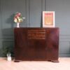 Multi-purpose cabinet, 3 drawers, 2 doors, walnut wood color, European workmanship, sourced from Germany.