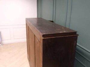 Multi-purpose cabinet, 3 drawers, 2 doors, walnut wood color, European workmanship, sourced from Germany.