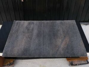 Square fluffy rug, IKEA ADUM model, polypropylene material, Made in Turkey.