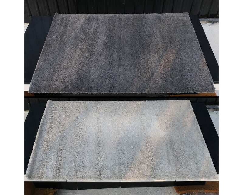 Square fluffy rug, IKEA ADUM model, polypropylene material, Made in Turkey.