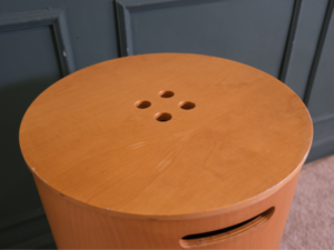 Multi-purpose wooden bucket, cylindrical shape