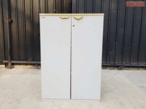2-door document cabinet, wooden frame, gray color, Moflex brand