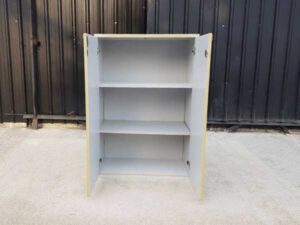 2-door document cabinet, wooden frame, gray color, Moflex brand