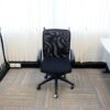 Fabric Upholstered Office Chair Curved mesh back, black sleeves
