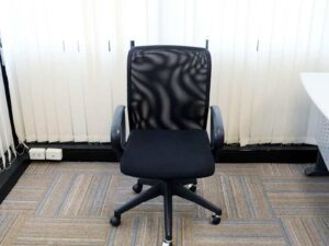 Fabric Upholstered Office Chair Curved mesh back, black sleeves