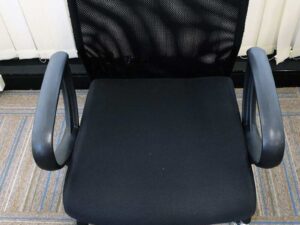 Fabric Upholstered Office Chair Curved mesh back, black sleeves