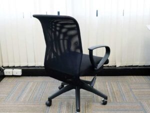 Fabric Upholstered Office Chair Curved mesh back, black sleeves