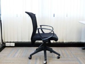 Fabric Upholstered Office Chair Curved mesh back, black sleeves