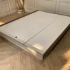 5 foot bed, wooden frame, gray color
