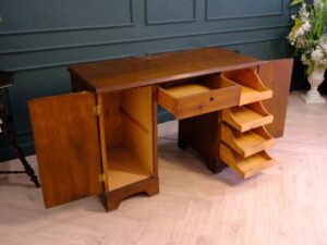 Antique style work desk with storage cabinet European work comes from Germany.