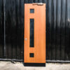 Wooden door with 3 glass panel mullions There is a shock absorber to slow down opening and closing, Soft Close system.