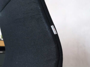 Office chair, rockworth chair, thick black fabric cushion.