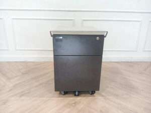 Mobile cabinet wooden document storage cabinet gray color steel handle with wheels MODERNFROM brand (43)