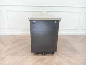 Mobile cabinet wooden document storage cabinet gray color steel handle with wheels MODERNFROM brand (43)