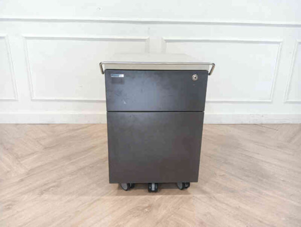Mobile cabinet wooden document storage cabinet gray color steel handle with wheels MODERNFROM brand (43)