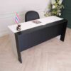 Executive desk, working desk, wooden frame, black-and-white color, 1 drawer, 1 open compartment.