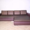 L sofa, 3 seat sofa, brown leather seats
