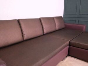 L sofa, 3 seat sofa, brown leather seats