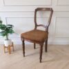 Wooden chair, fabric cushion, brown color, European workmanship from Germany.
