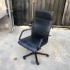 office chair High backrest, black leather seats