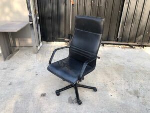 office chair High backrest, black leather seats