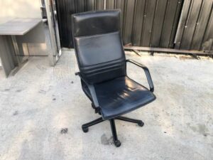 office chair High backrest, black leather seats
