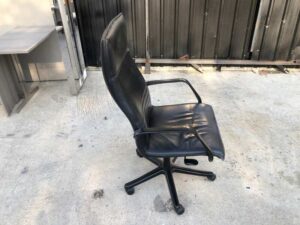 office chair High backrest, black leather seats