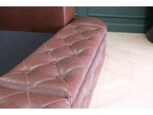 King size bed covered in brown leather There are 8 storage compartments