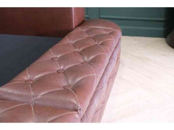 King size bed covered in brown leather There are 8 storage compartments