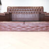 King size bed covered in brown leather There are 8 storage compartments