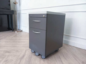 Wooden document cabinet mobile cabinet 2 drawers gray MODOERNFROM brand (4)