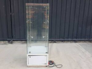 Glass display cabinet, jewelry cabinet, product display cabinet, tall, white