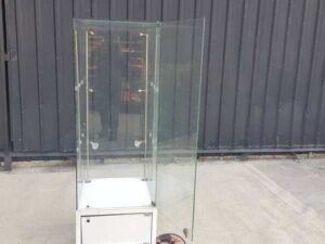 Glass display cabinet, jewelry cabinet, product display cabinet, tall, white