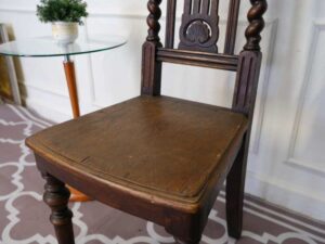 Dining chair, walnut color, European workmanship, sourced from Germany.