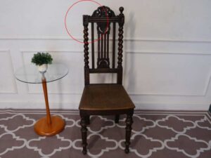 Dining chair, walnut color, European workmanship, sourced from Germany.