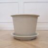 plastic pots Minimalist pot plant pot with tray straight shape white 38x28