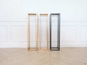 3-tiered plant pot shelf steel frame wooden top