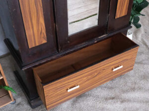 Wardrobe, real wood wardrobe, 1 opening door, 1 drawer, with mirror.