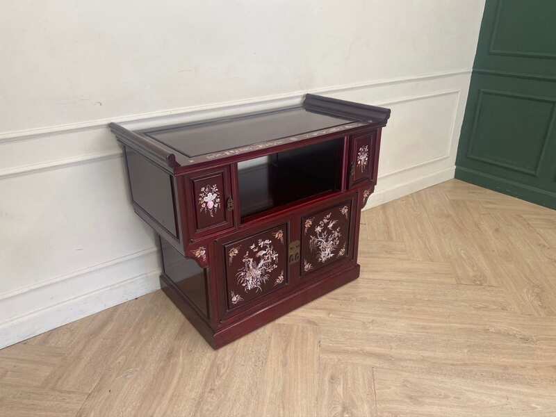 Porch table display cabinet wooden cabinet corner cabinet TV cabinet porch decoration flower pattern