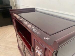 Porch table display cabinet wooden cabinet corner cabinet TV cabinet porch decoration flower pattern