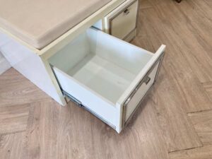 Shoe cabinet, 2 drawers, wooden frame, white