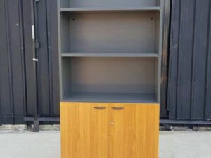 Tall file cabinet glass opening solid bottom