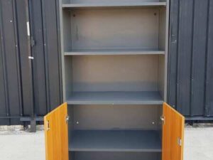 Tall file cabinet glass opening solid bottom