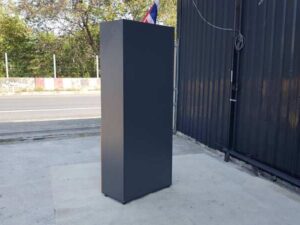 Tall file cabinet glass opening solid bottom