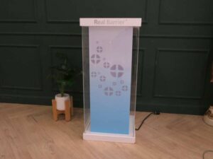 Display stand, product stand, wooden frame, with lights