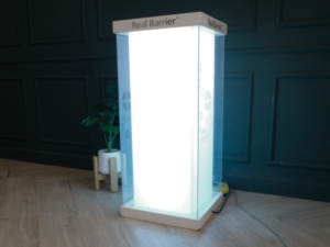 Display stand, product stand, wooden frame, with lights