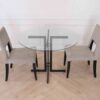 Round Glass Table with Black Metal Legs (There are many)