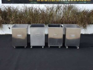 Large Stainless Steel Wheeled Drum