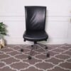 Rockworth high back leather office chair, stainless steel legs *no arms