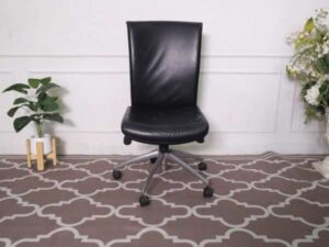 Rockworth high back leather office chair, stainless steel legs *no arms